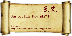 Bartovicz Kornél névjegykártya